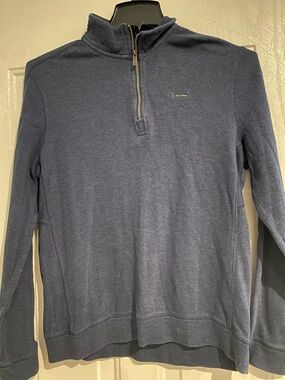 Calvin Klein Men's Dark Navy Quarter-Zip Sweater